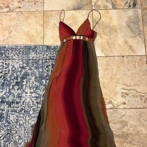 Zara Red and Brown Maxi Dress